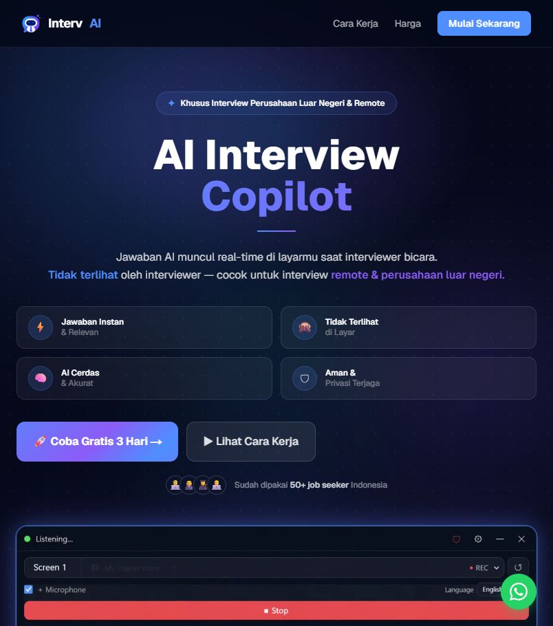 IntervAI website screenshot