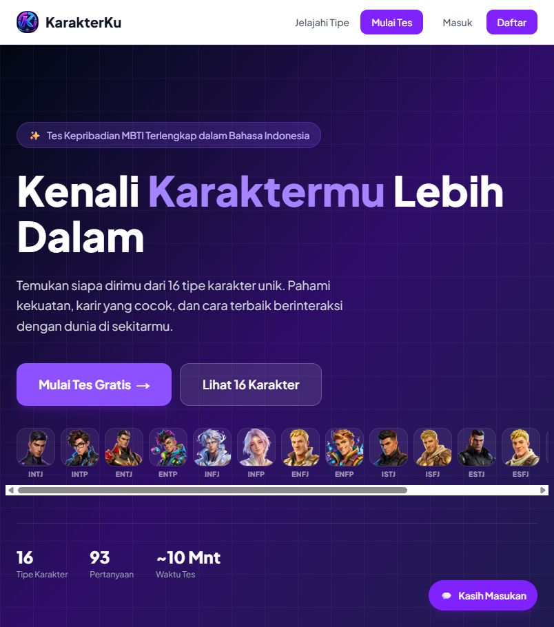 KarakterKu website screenshot